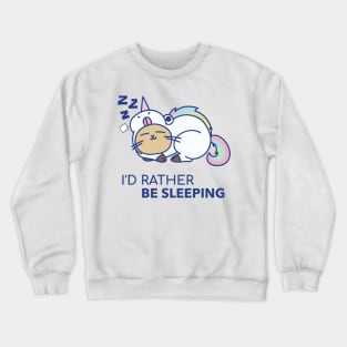 I'd Rather Be Sleeping Cat in Unicorn Pajamas Crewneck Sweatshirt